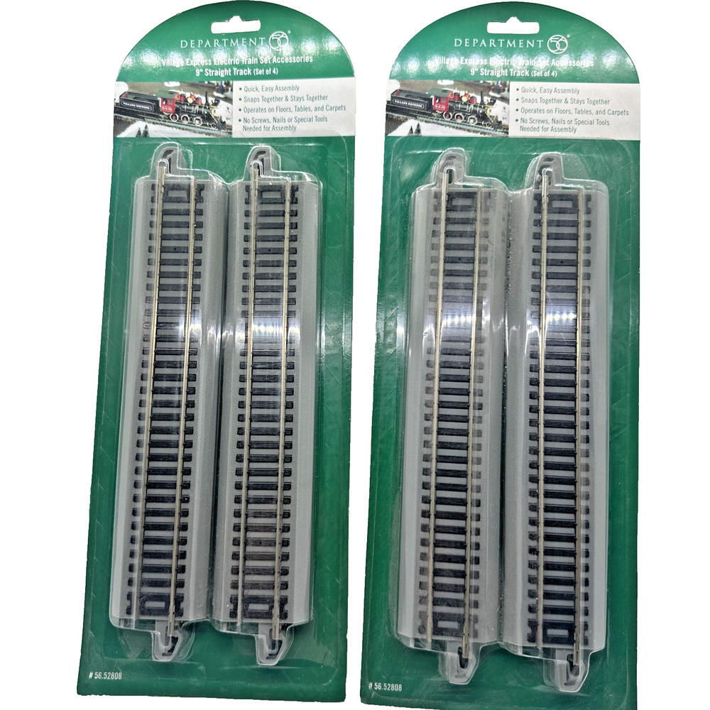 Dept 56 Village Express Train 9" Straight Track Set of 8 #56.52808 NEW